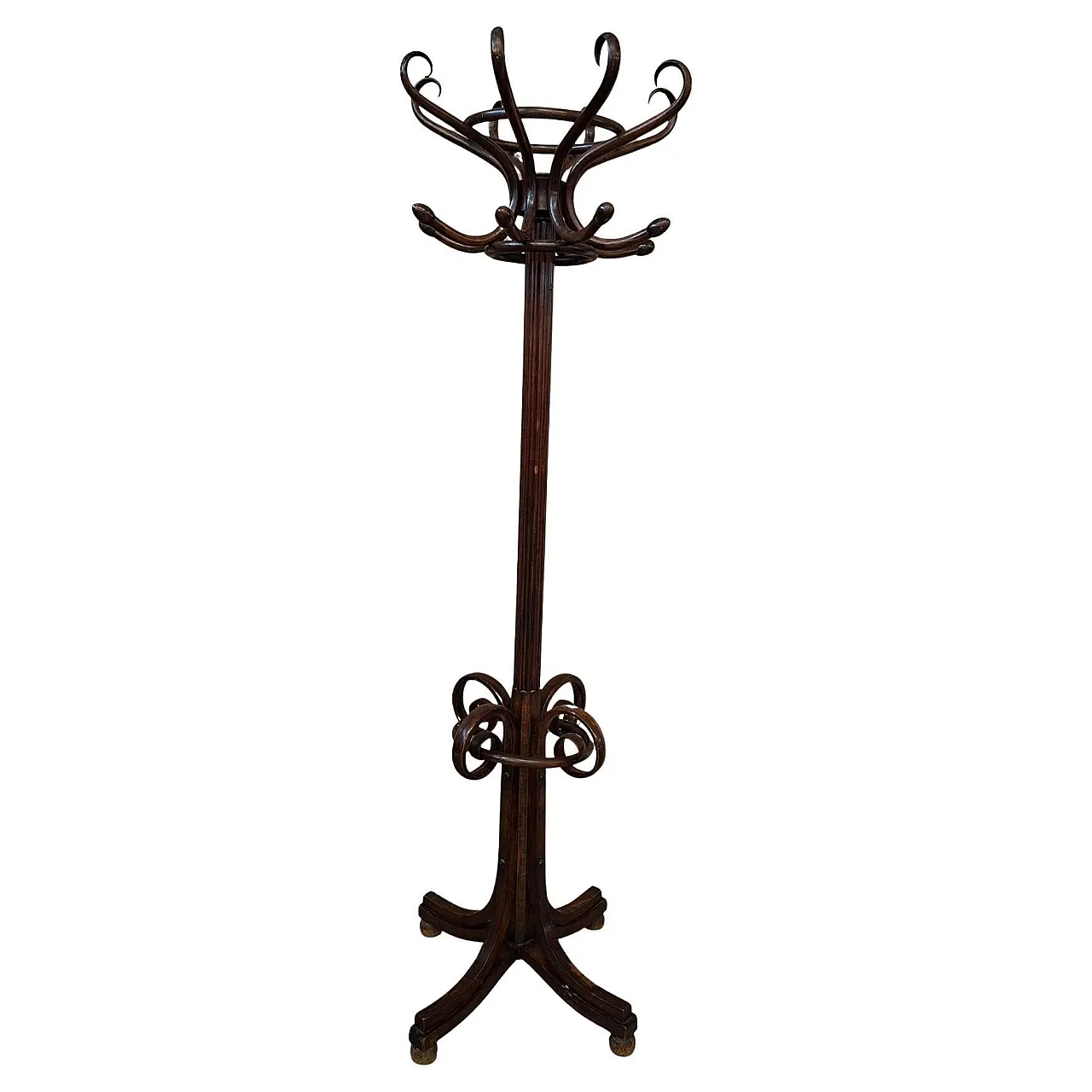Thonet style column coat rack, 1960s 1