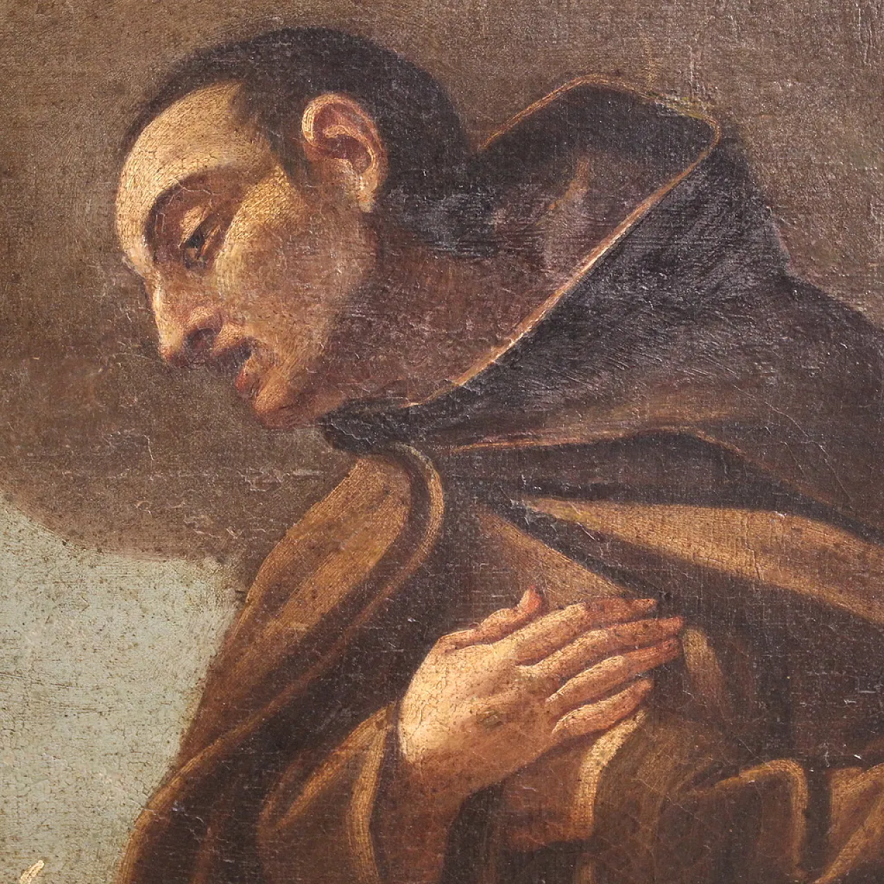 Italian painting of adoration of friars with cherubs, 17th century 14