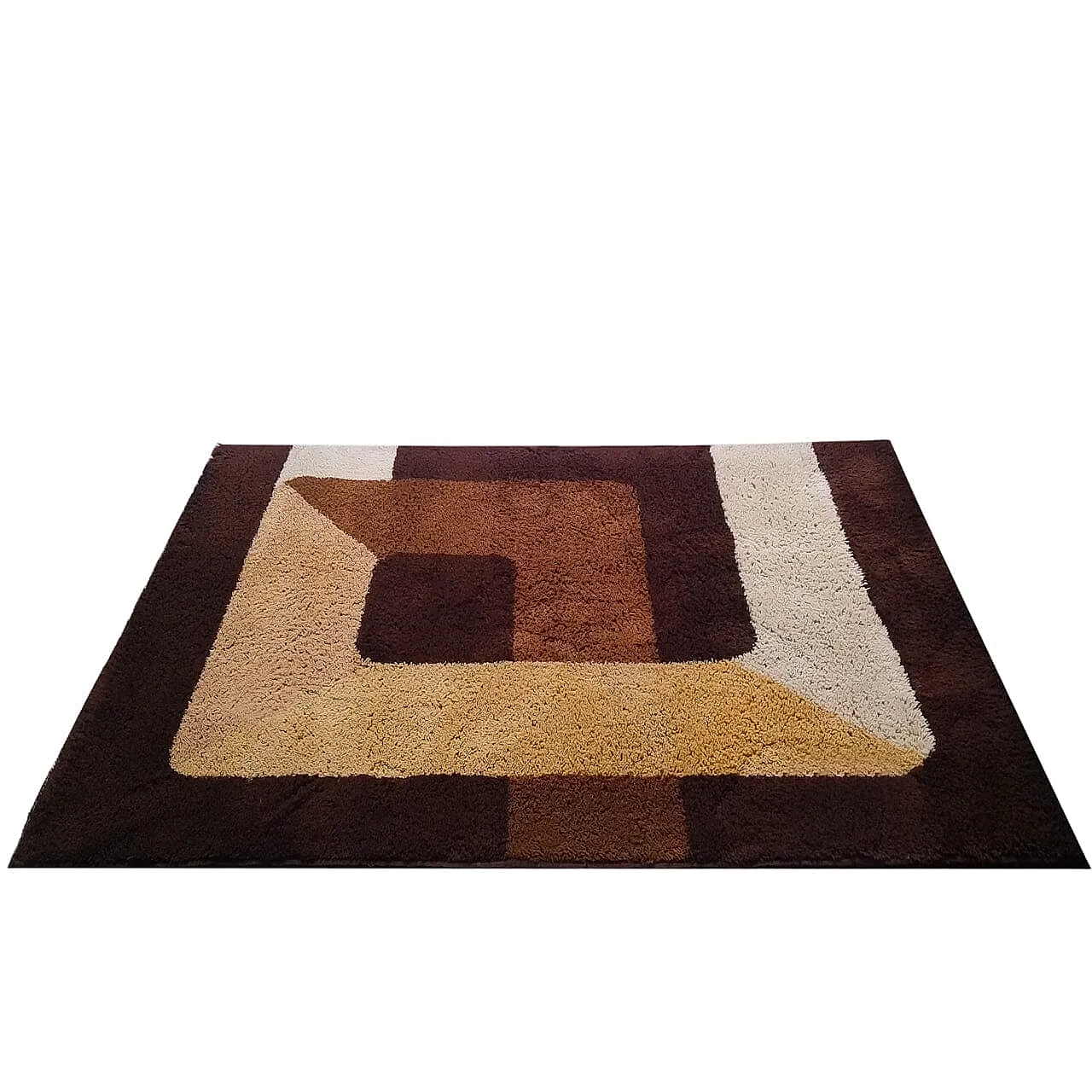 Geometric Space Age rug in wool, 1970s 1