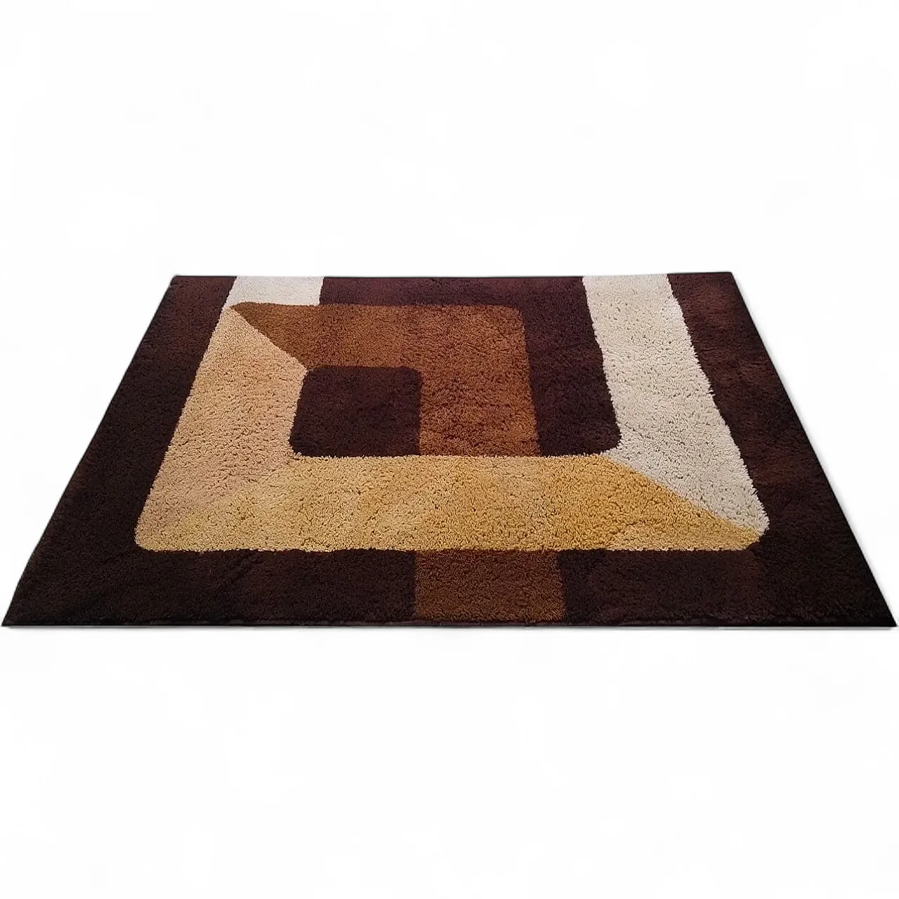 Geometric Space Age rug in wool, 1970s 9