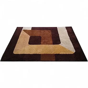 Geometric Space Age rug in wool, 1970s