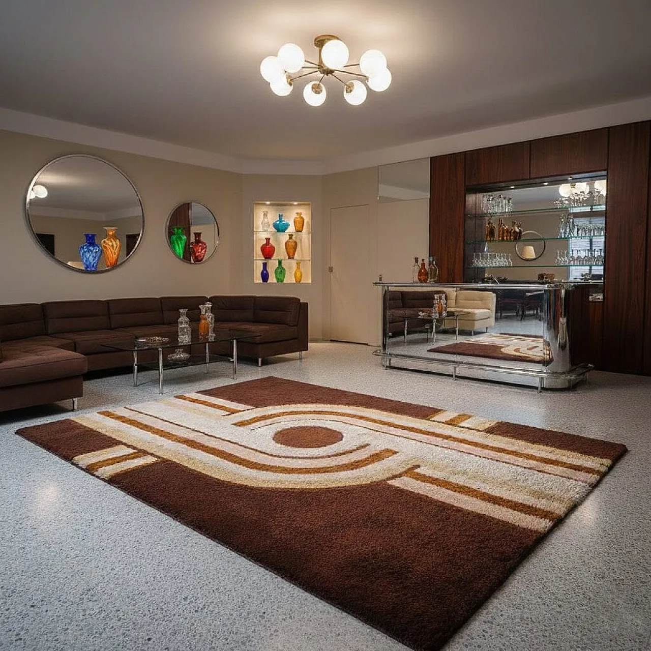 Museum-grade Avant-Garde wool rug, 1970s 9