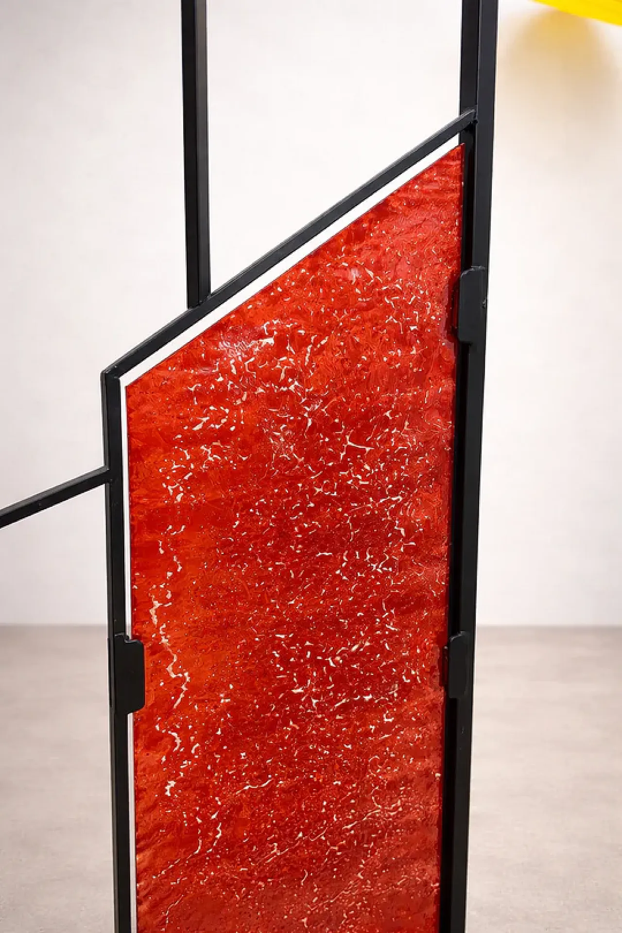 Geometric room divider with textured colored glass, 20th century 7