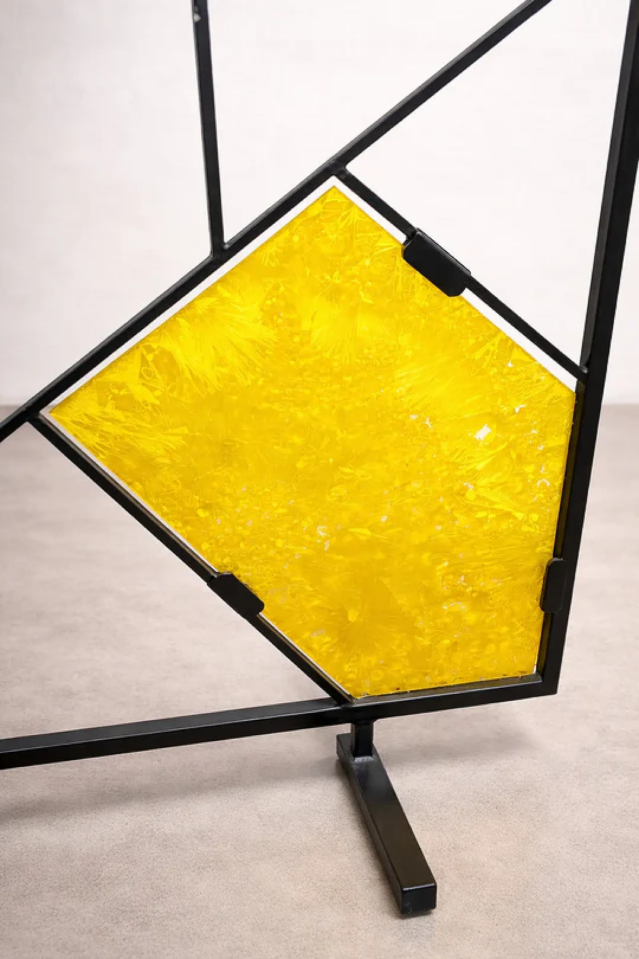 Geometric room divider with textured colored glass, 20th century 8