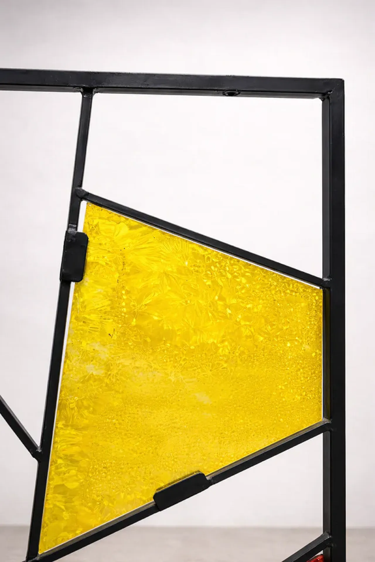 Geometric room divider with textured colored glass, 20th century 9