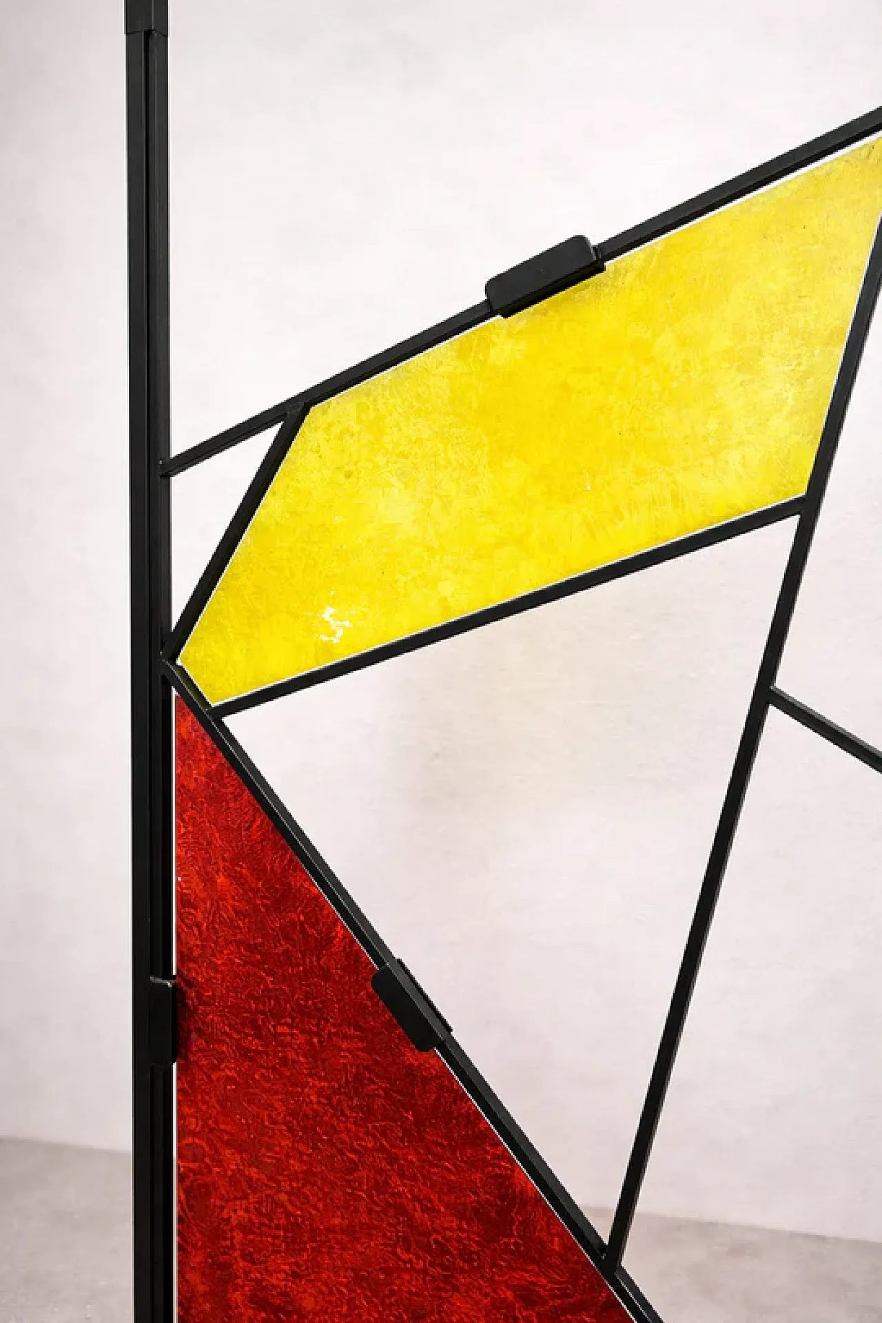 Geometric room divider with textured colored glass, 20th century 12