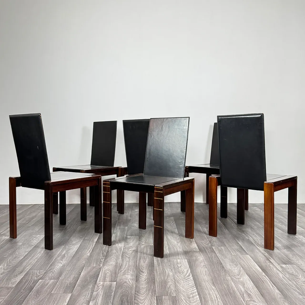 6 Rosewood dining chairs style of Afra & Tobia Scarpa, 1970s 1