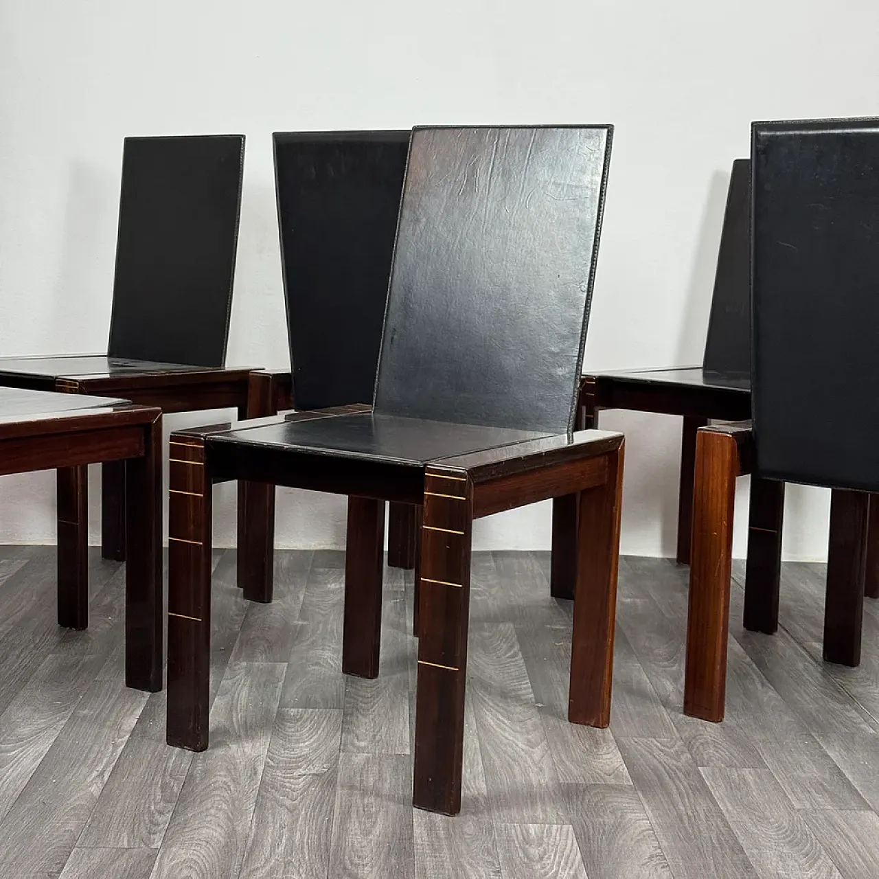 6 Rosewood dining chairs style of Afra & Tobia Scarpa, 1970s 2