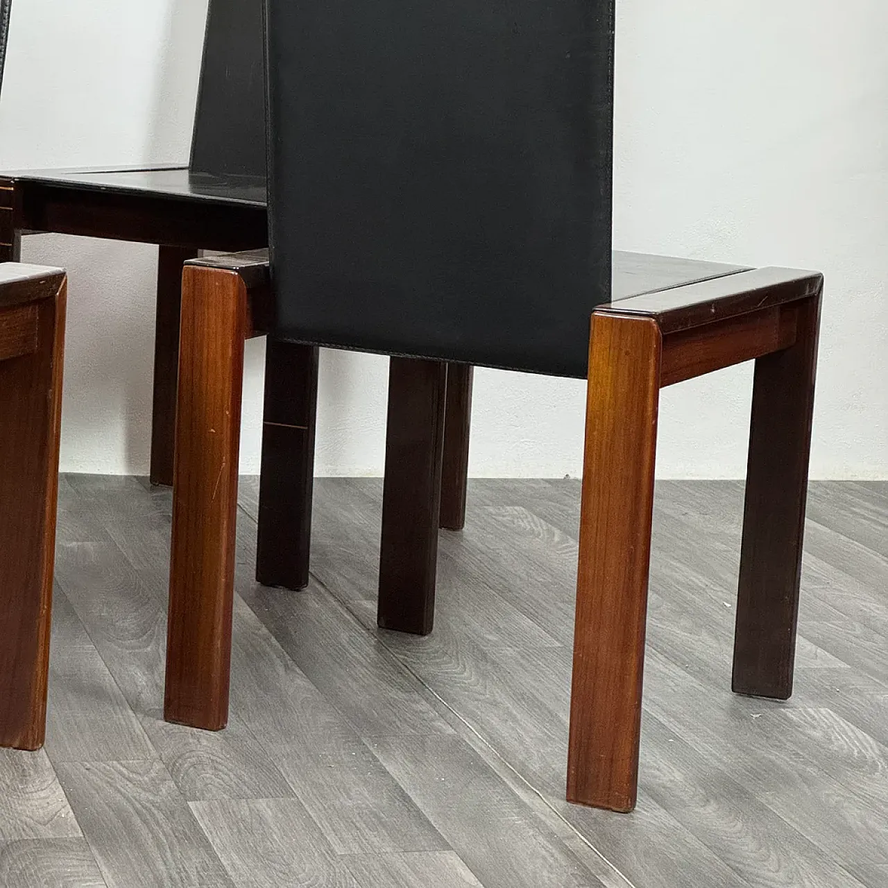 6 Rosewood dining chairs style of Afra & Tobia Scarpa, 1970s 4