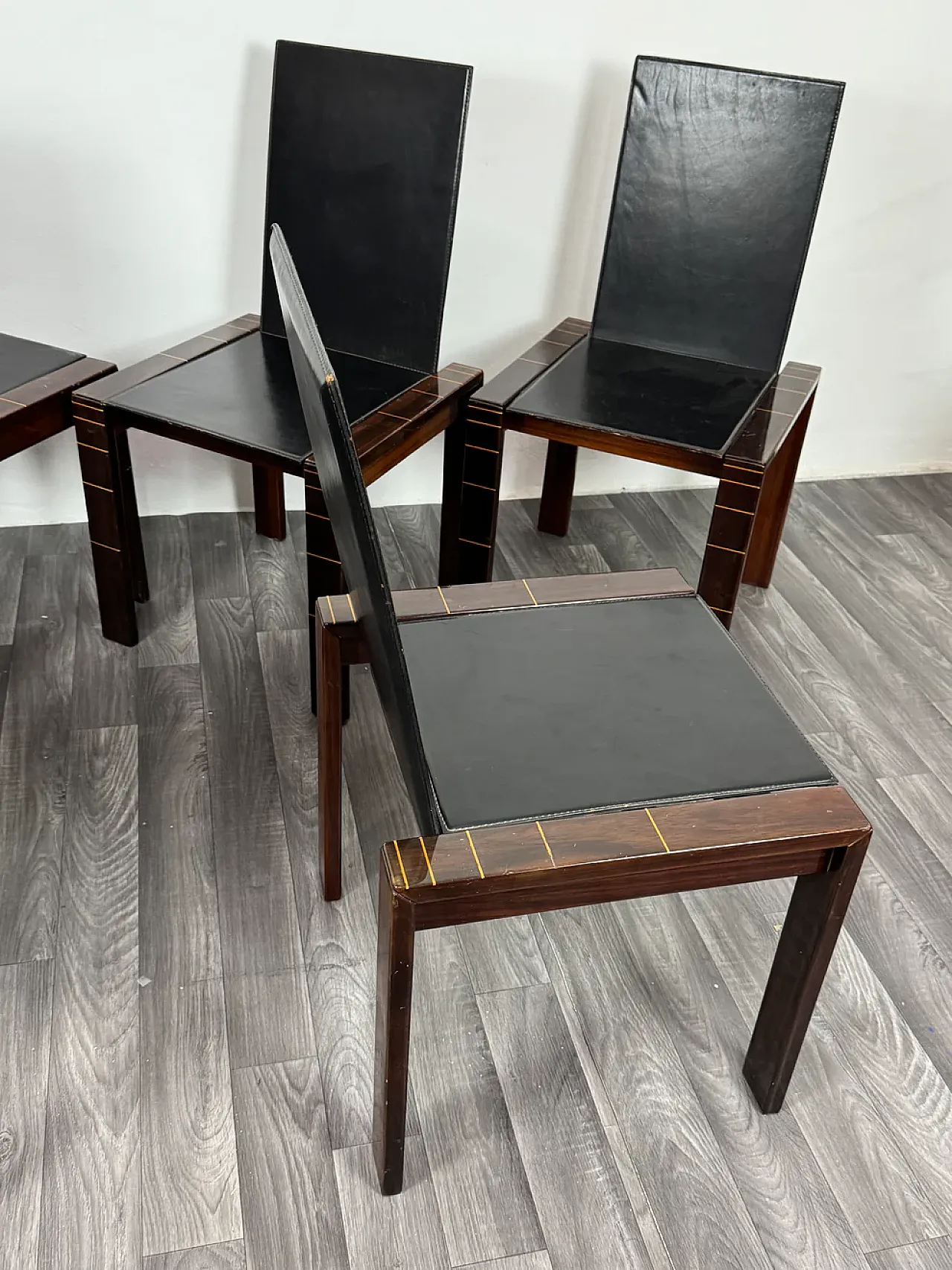 6 Rosewood dining chairs style of Afra & Tobia Scarpa, 1970s 10