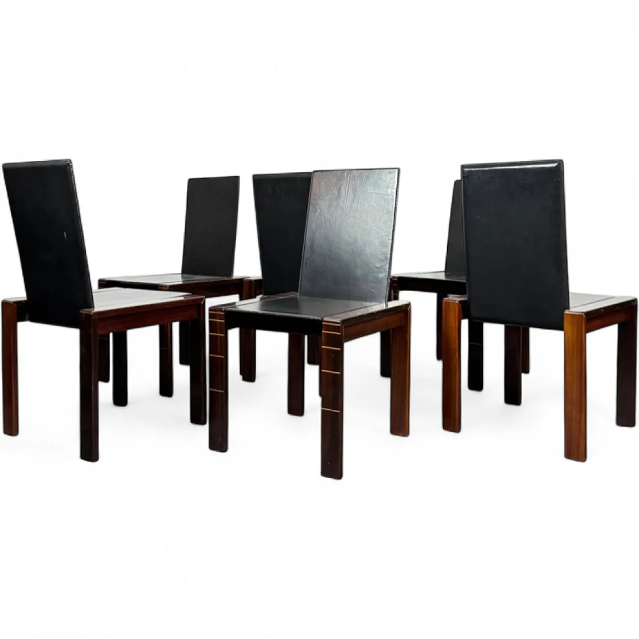 6 Rosewood dining chairs style of Afra & Tobia Scarpa, 1970s 12