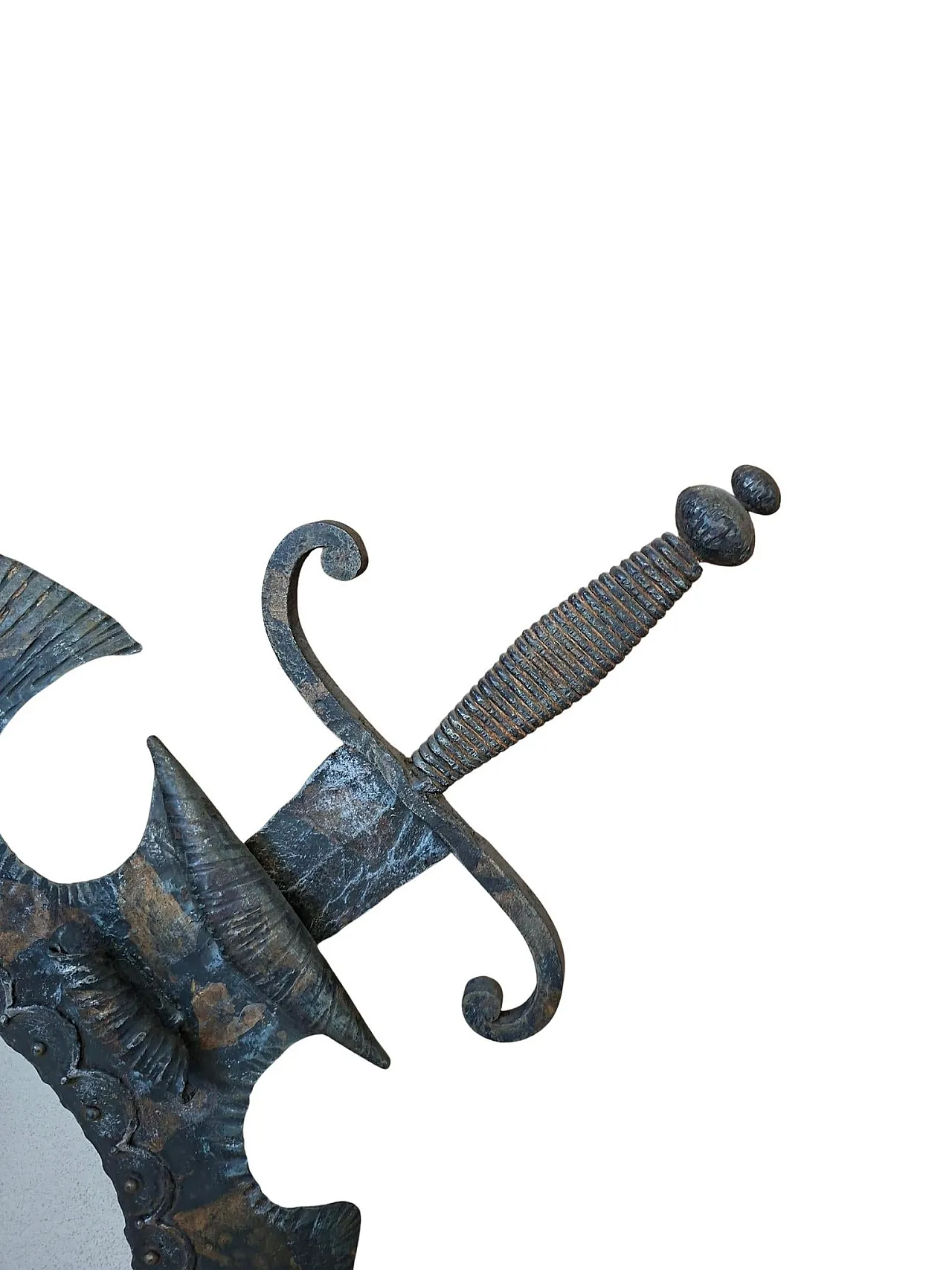 Specchio araldico in ferro battuto, anni '70 5