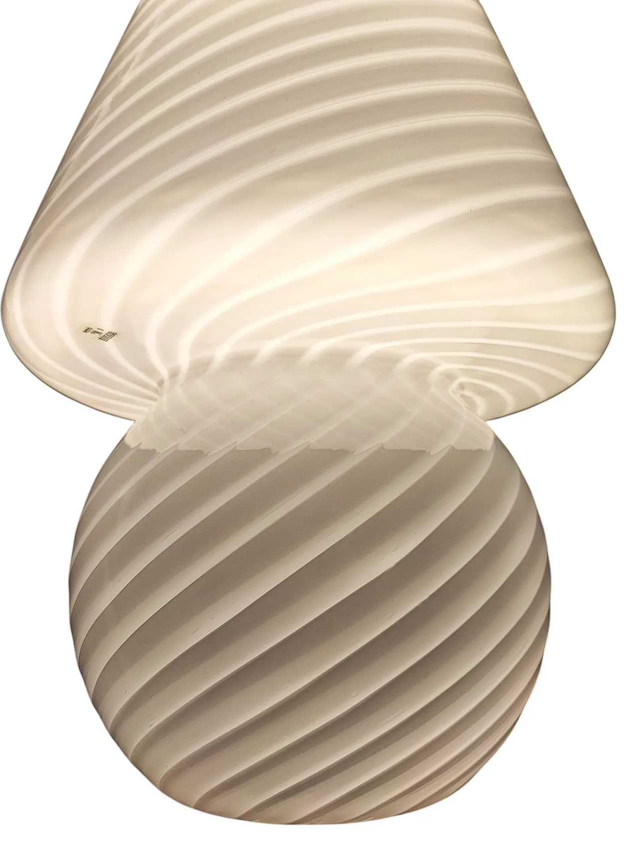 Murano Glass Mushroom Lamp with Filigree Swirl by Vetreria 022, 70s 6