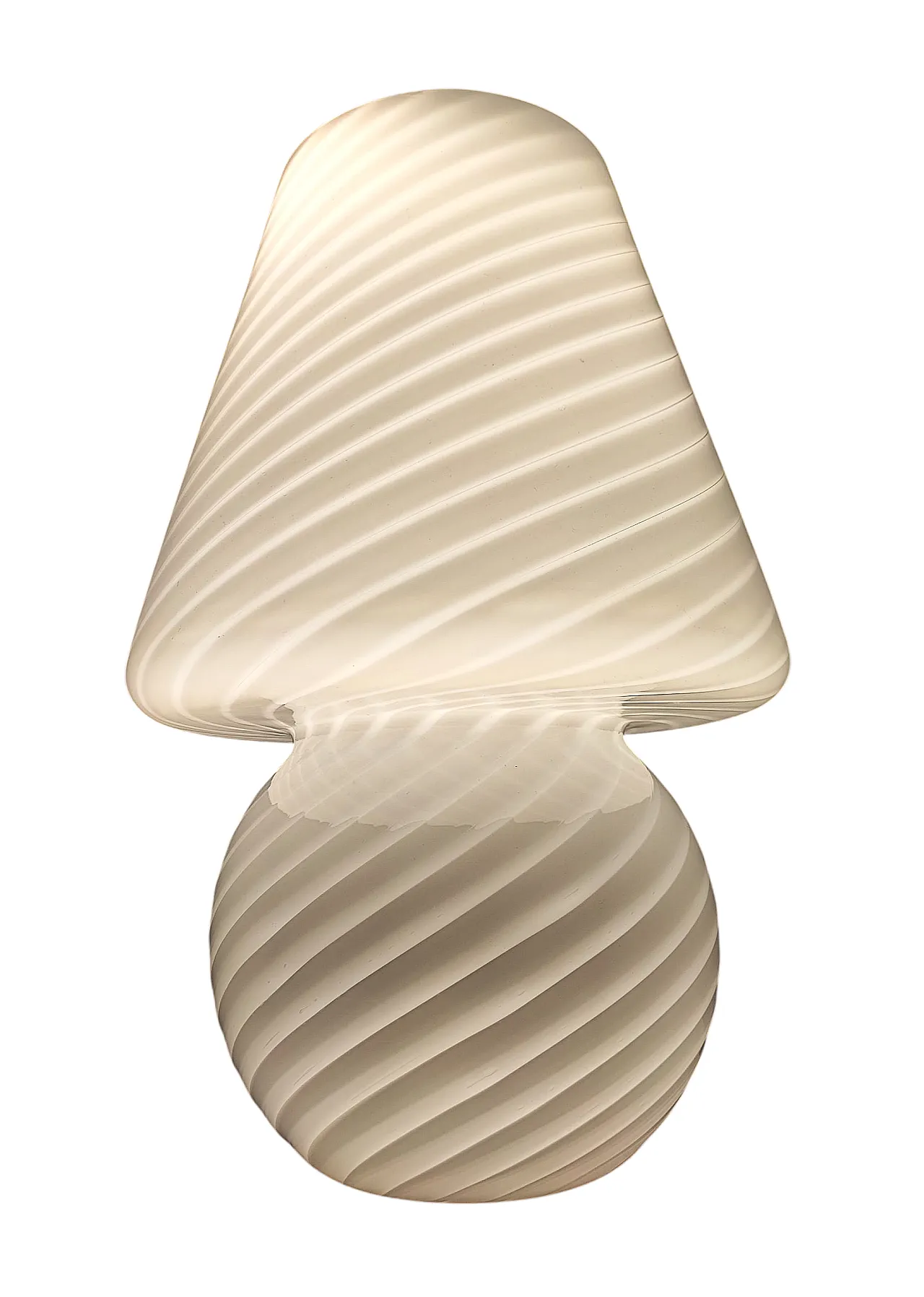 Murano Glass Mushroom Lamp with Filigree Swirl by Vetreria 022, 70s 7