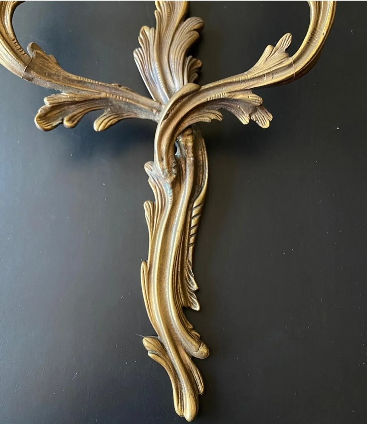 Pair of bronze wall lights, 1950s 9