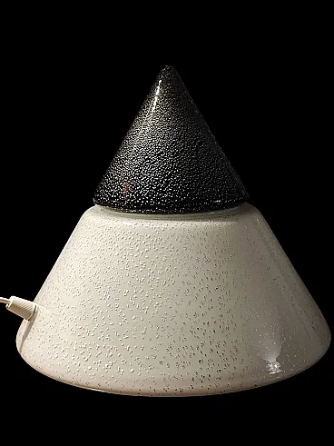 Murano cone table lamp with silver leaf, 70s