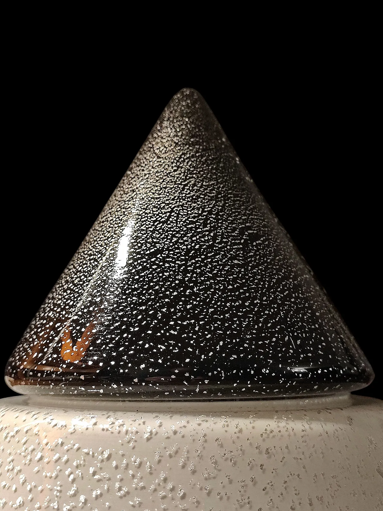 Murano cone table lamp with silver leaf, 70s 3