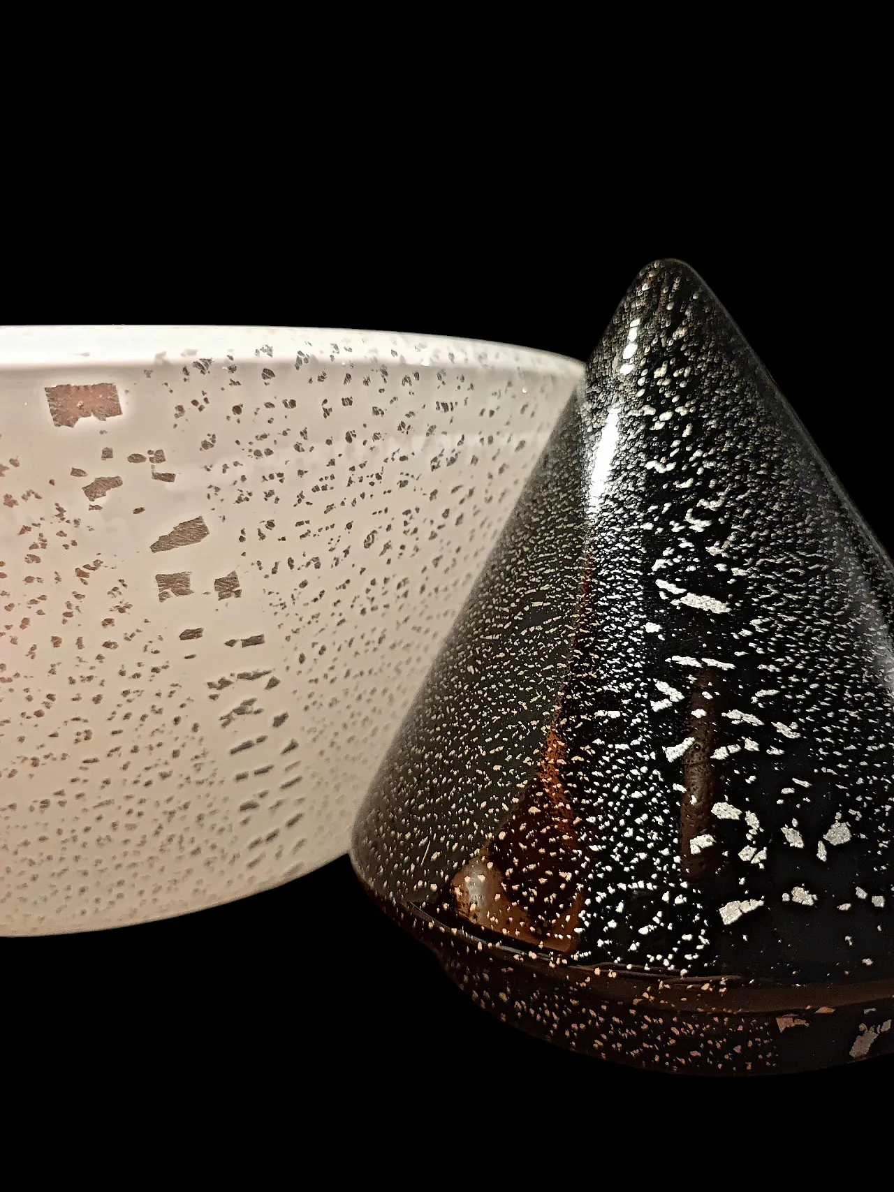 Murano cone table lamp with silver leaf, 70s 4