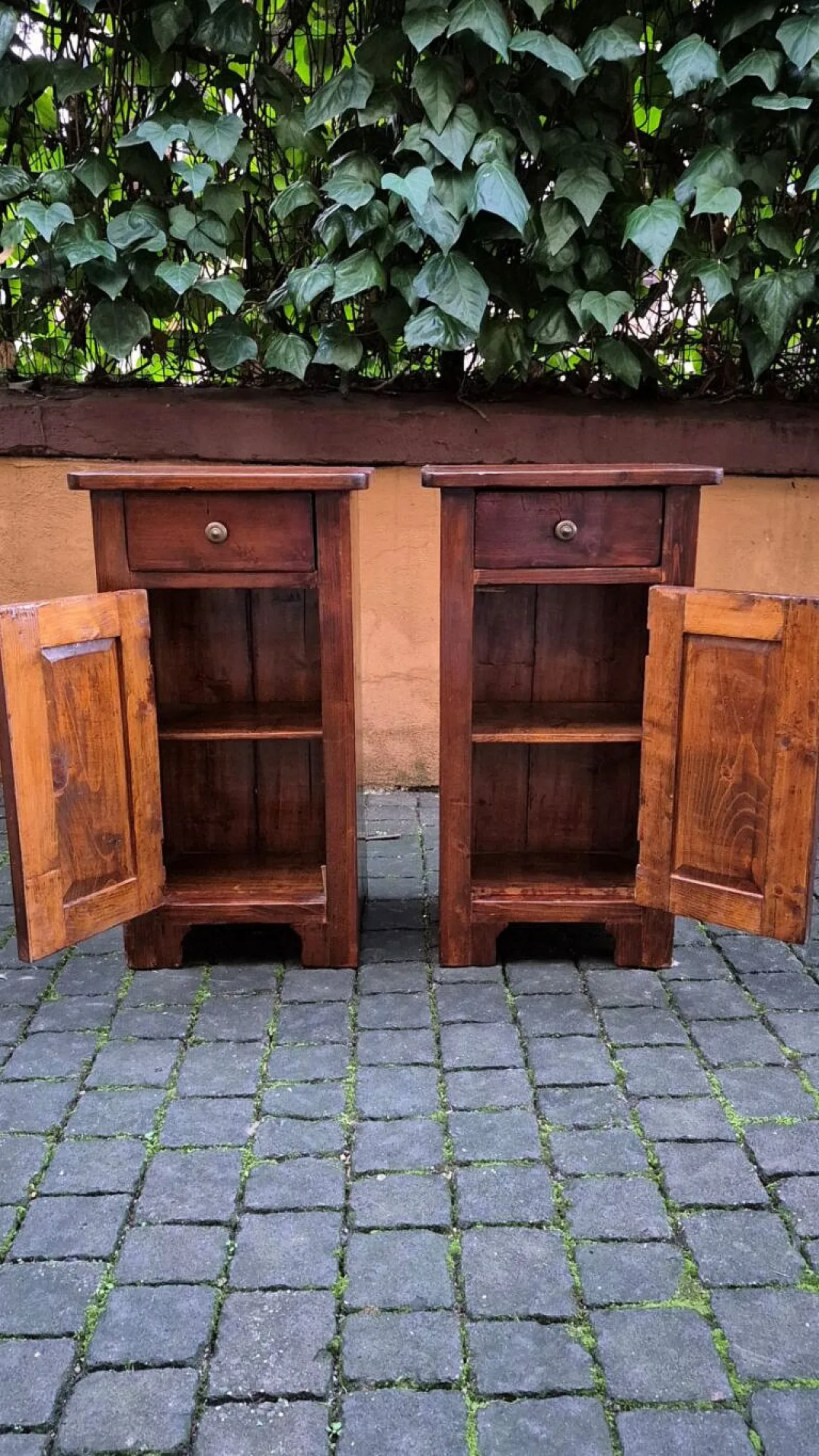 Pair of bedside tables with diamond, 19th century 6