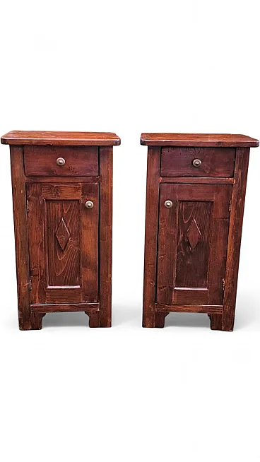 Pair of bedside tables with diamond, 19th century