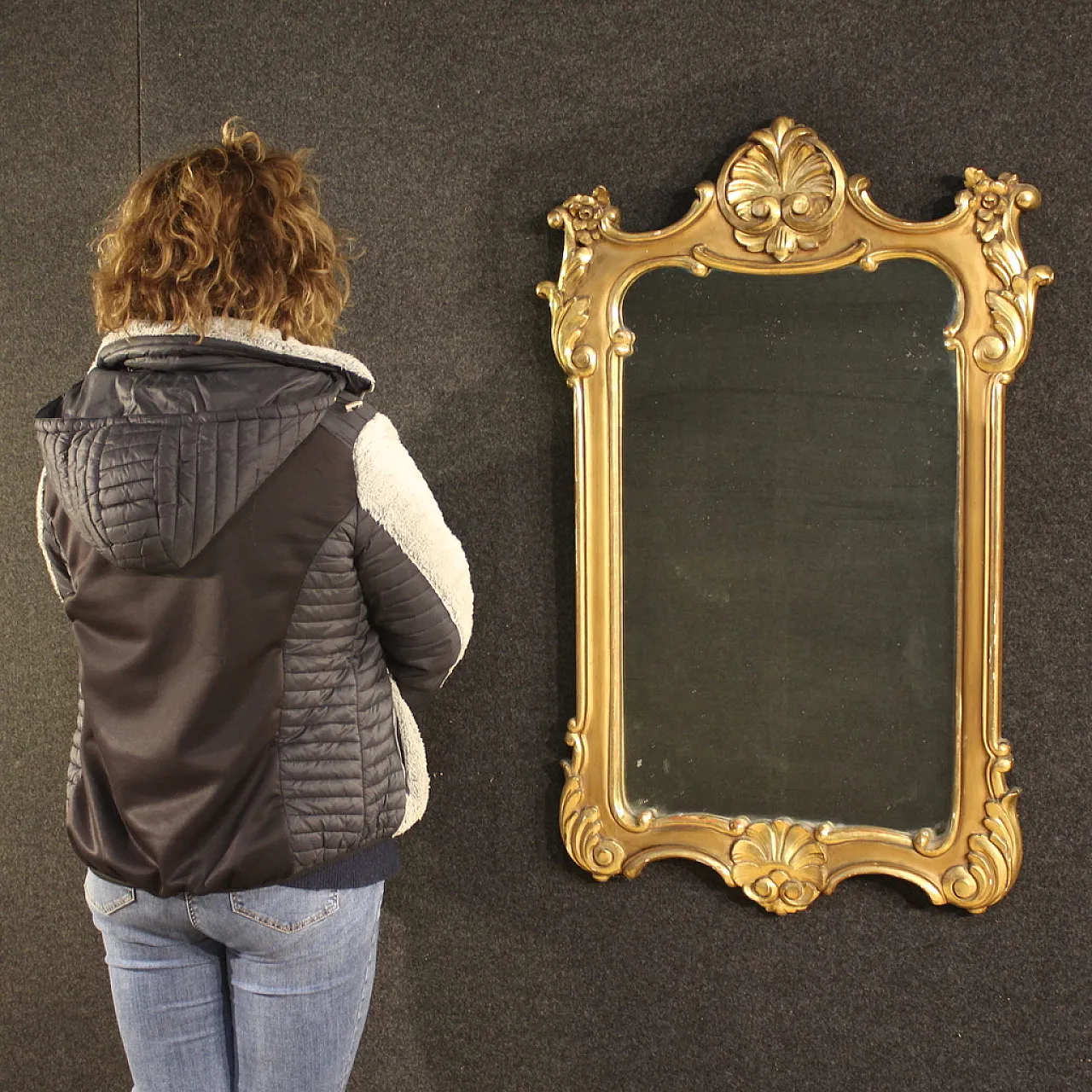 Specchiera italiana dipinta e dorata, '900 5