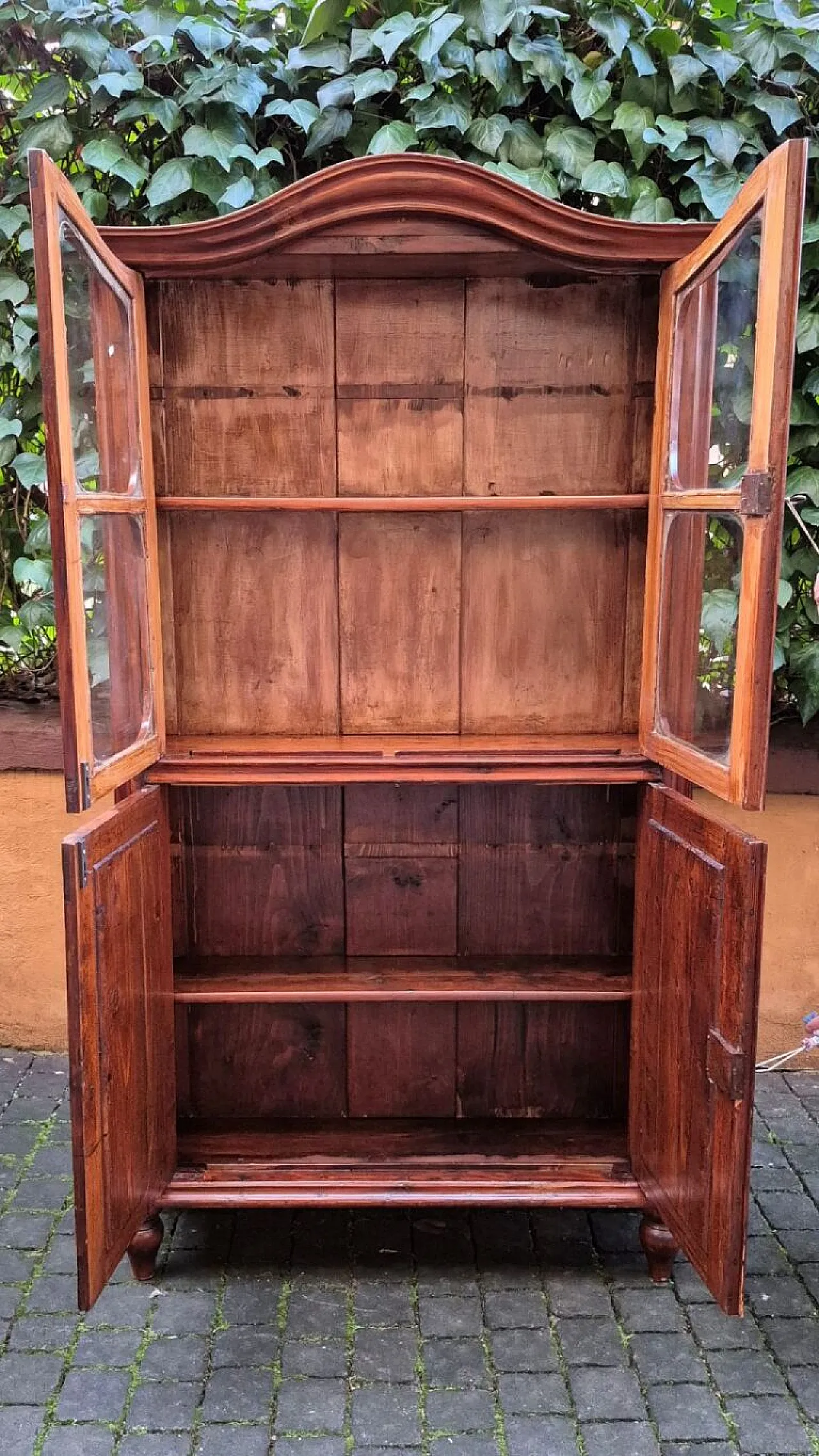Four-door wooden pantry display case, 19th century 2