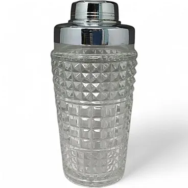 Cut crystal cocktail shaker, 1960s