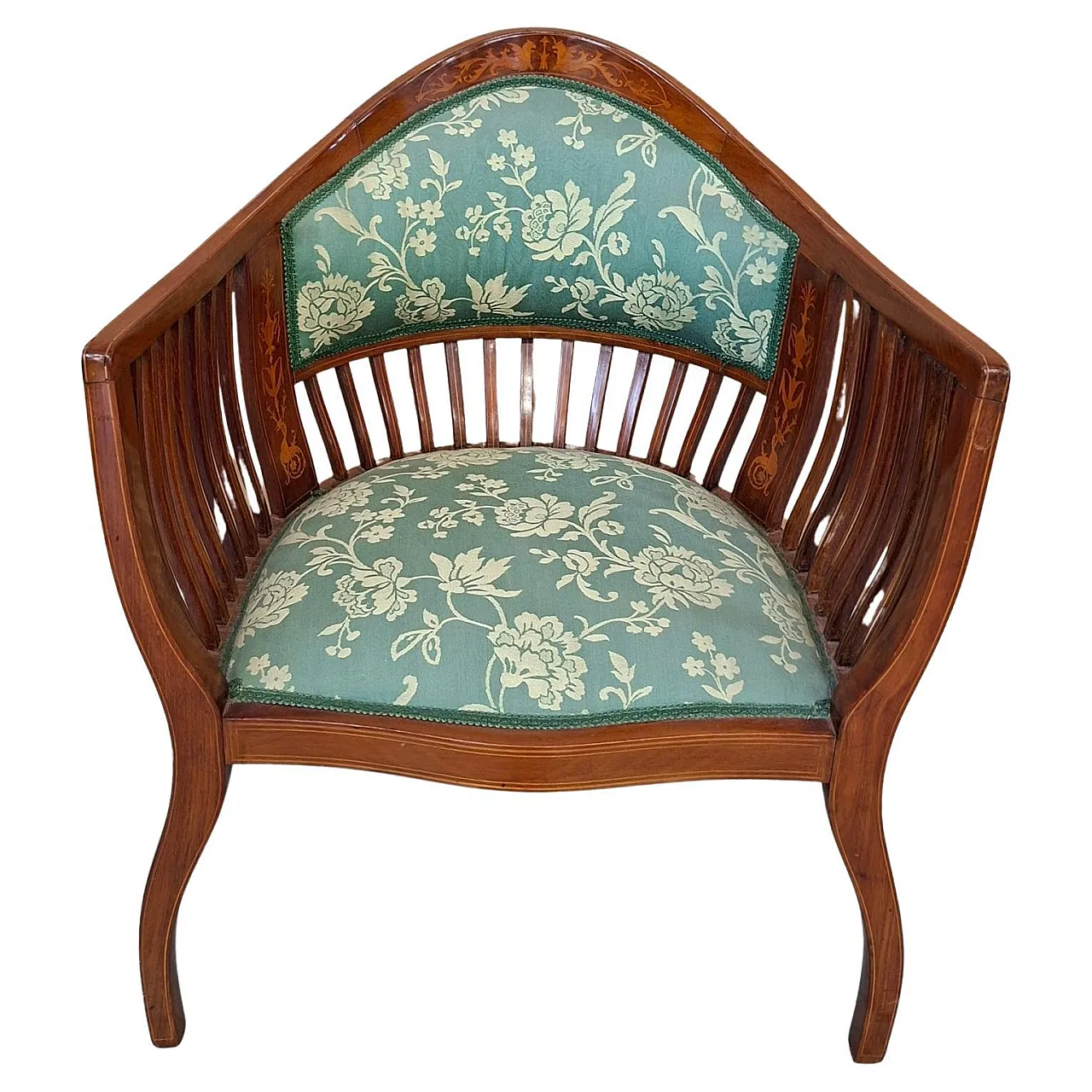 Inlaid cherry chamber chair, 20th century 1