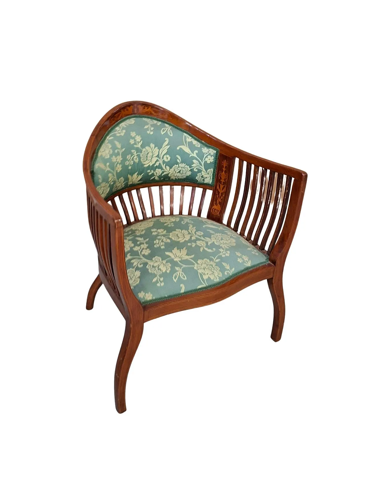 Inlaid cherry chamber chair, 20th century 3