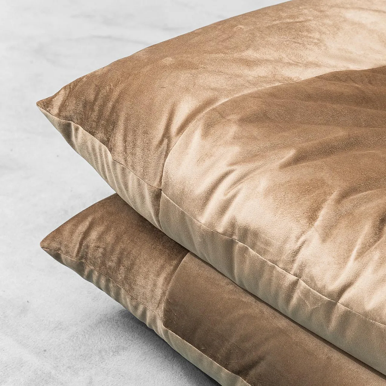 Pair of brown velvet armchairs, 1970s 2