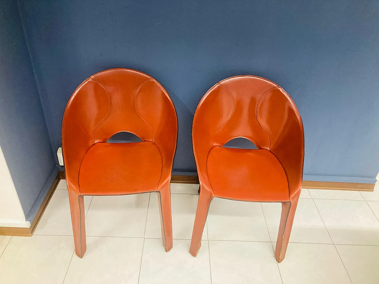 Pair of Lira chairs, by Mario Bellini for Cassina, 80s 2