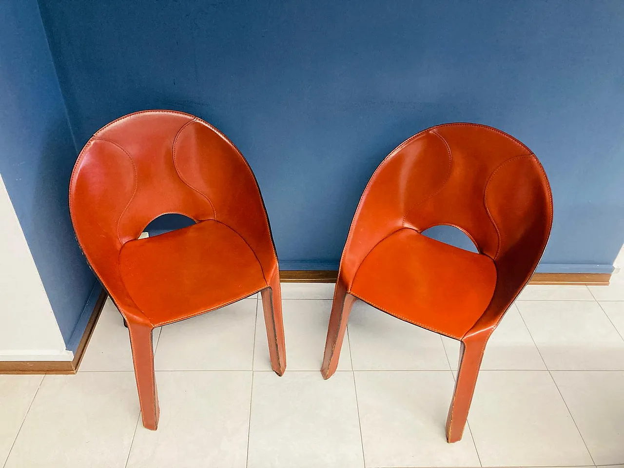 Pair of Lira chairs, by Mario Bellini for Cassina, 80s 5