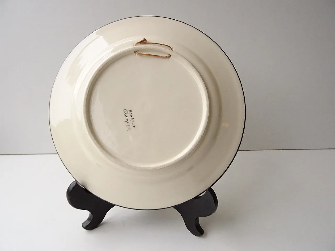 Breton Dancers Barbotine Plate, 60s 2