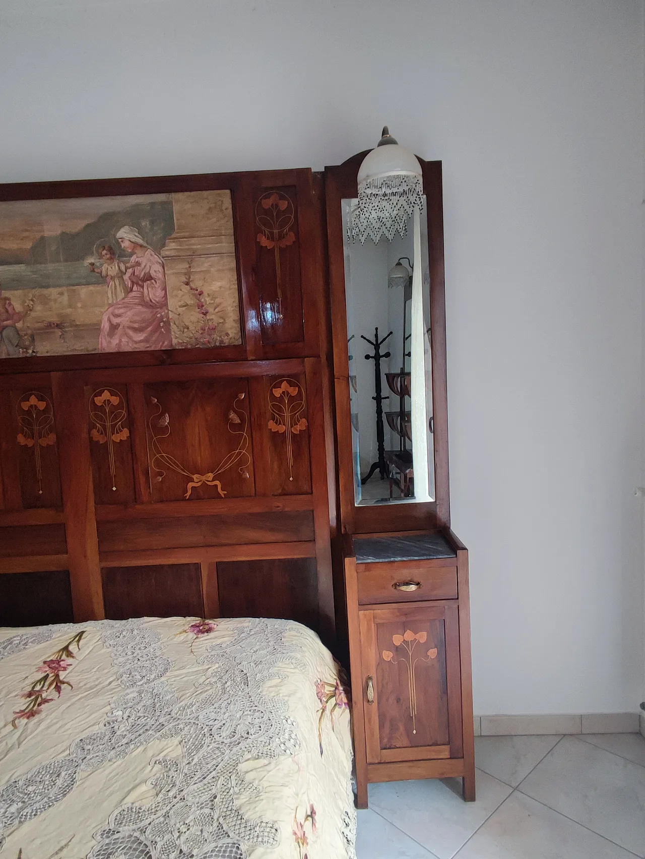 Camera da Letto Liberty in noce con intarsi, primi ’900 5