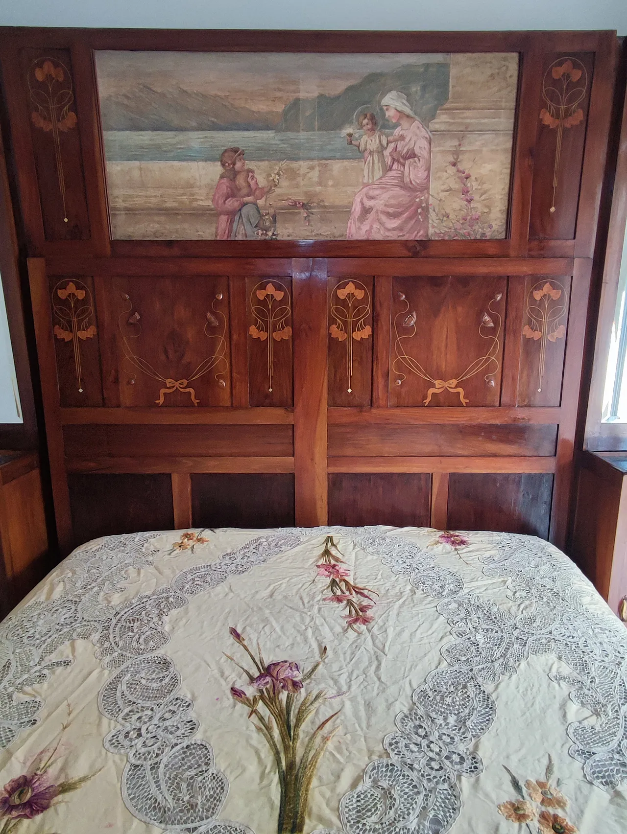 Camera da Letto Liberty in noce con intarsi, primi ’900 6