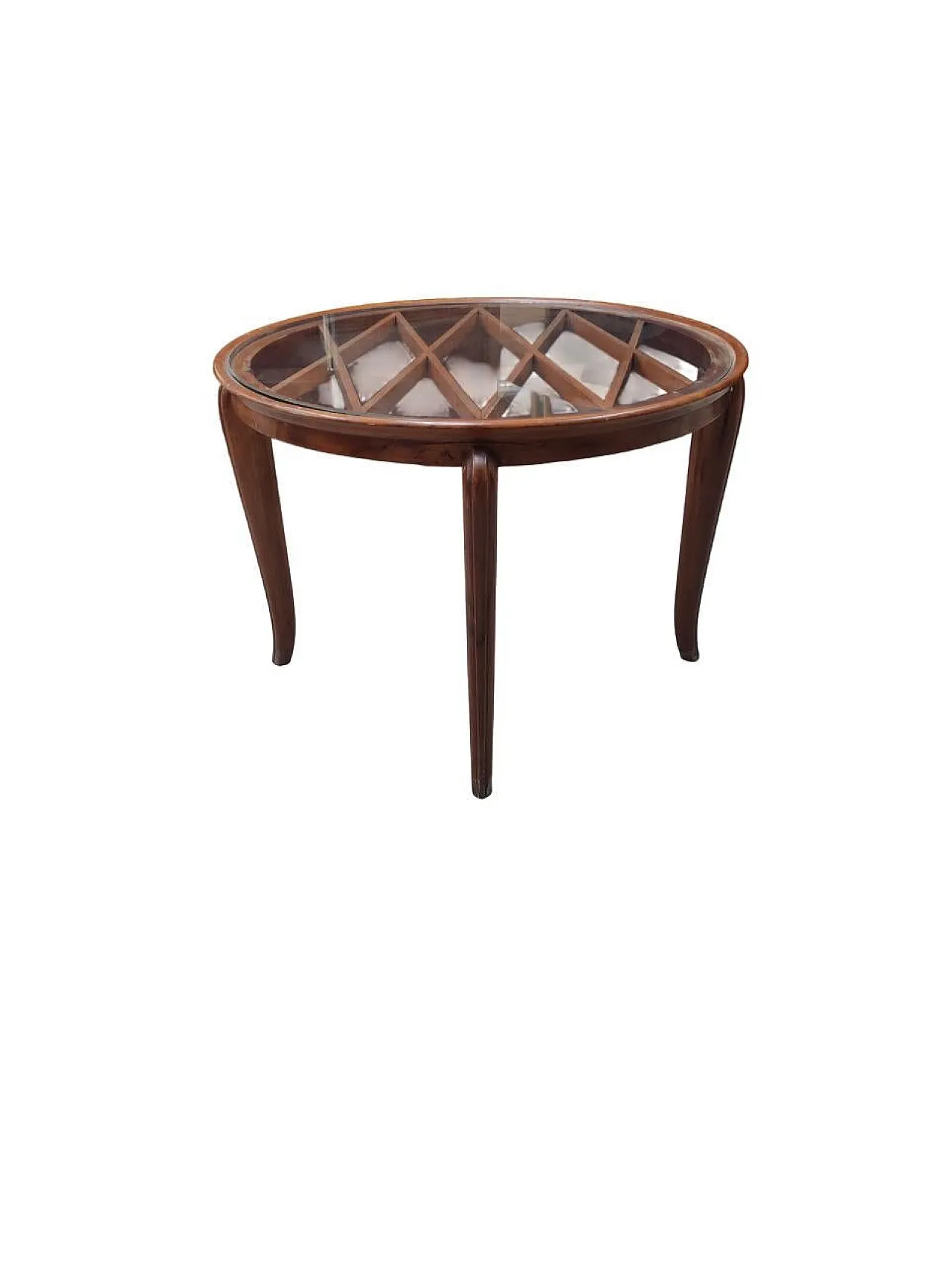 Round coffee table with glass top attr. to Paolo Buffa, 1950s 2