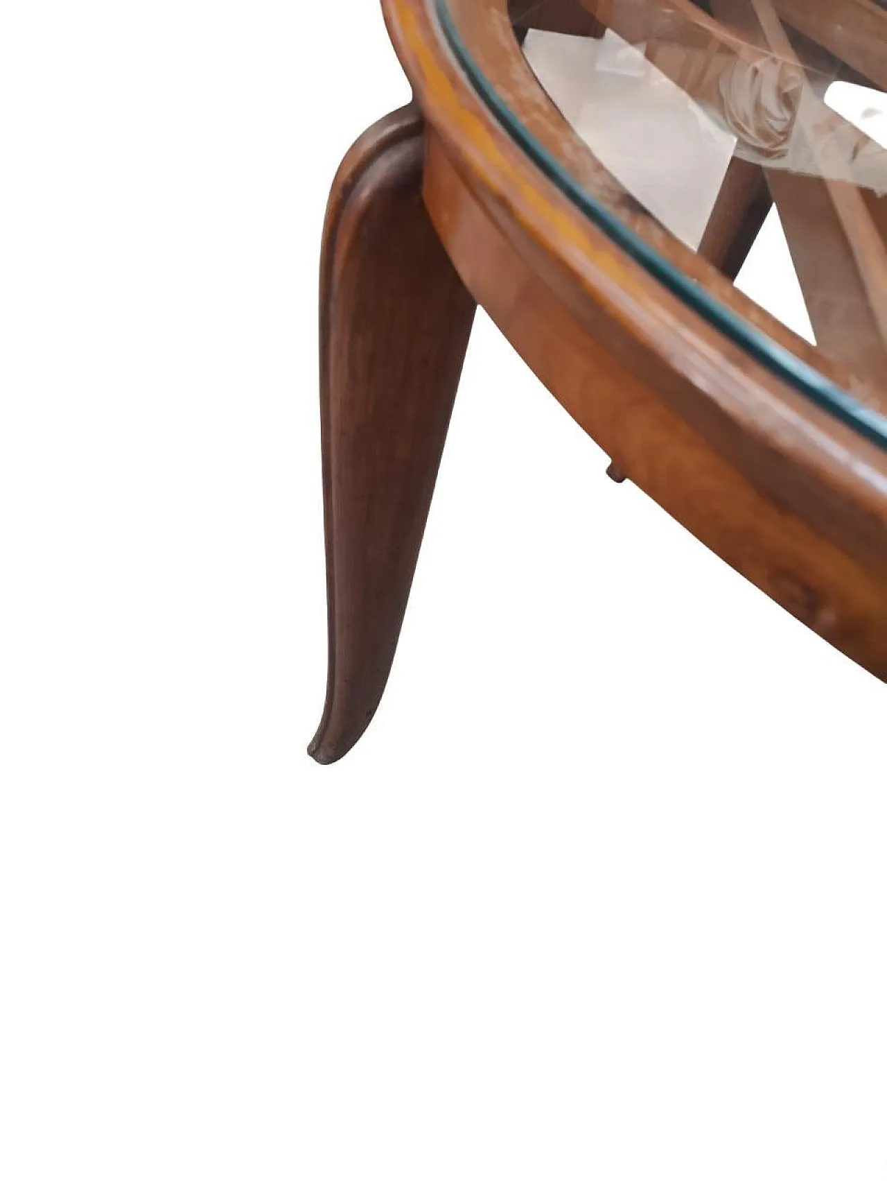 Round coffee table with glass top attr. to Paolo Buffa, 1950s 7