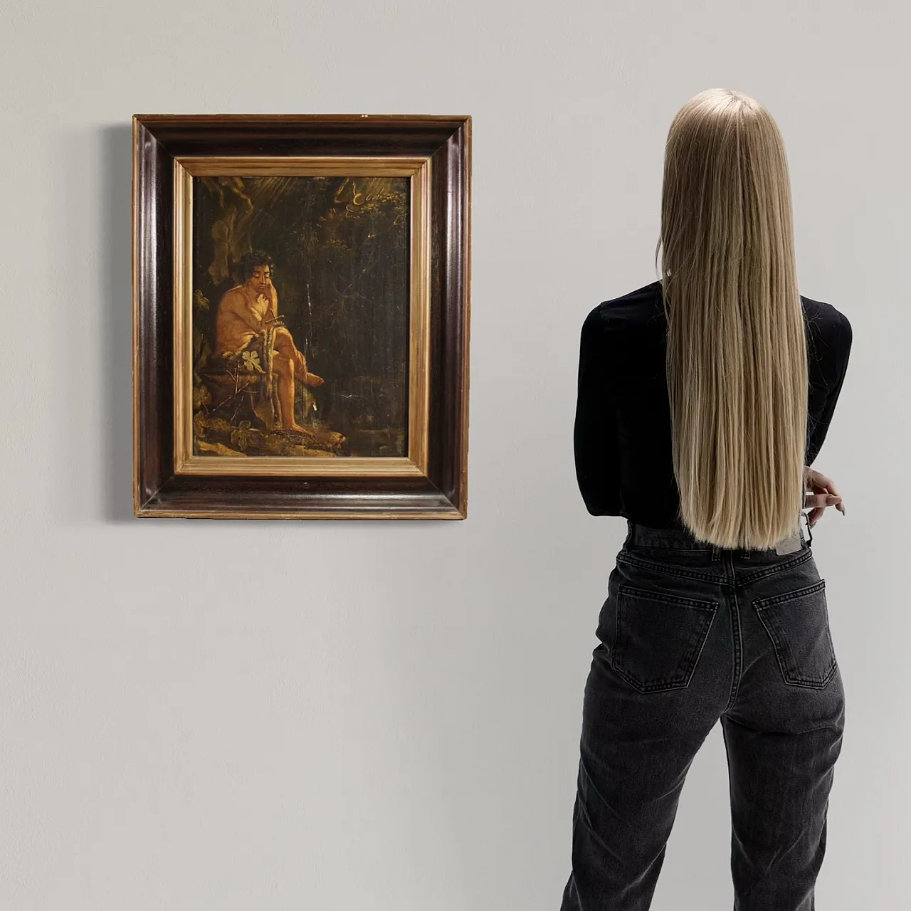 After Calude Mellan, Saint John the Baptist, oil painting 18th century 3