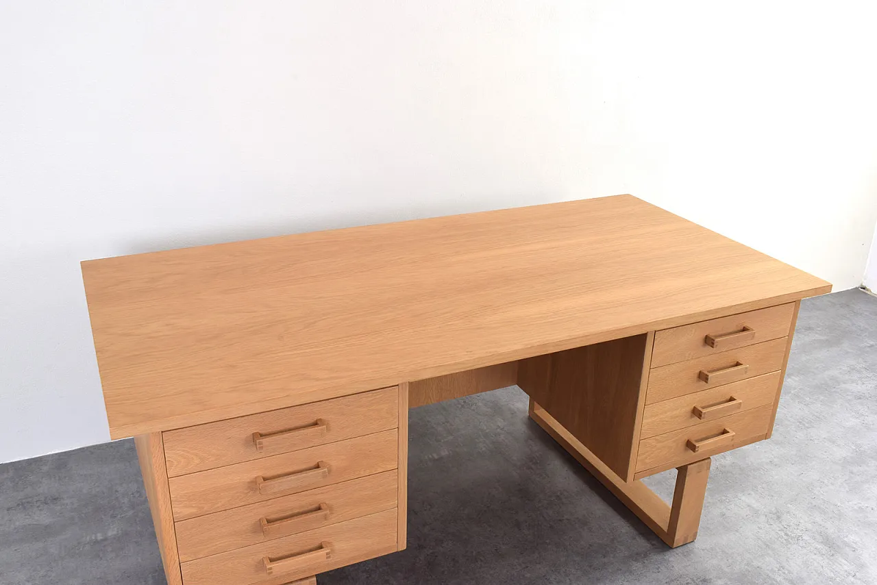 Scrivania autoportante Mid-Century in quercia di Torben Valeur & Henning Jensen fo 14