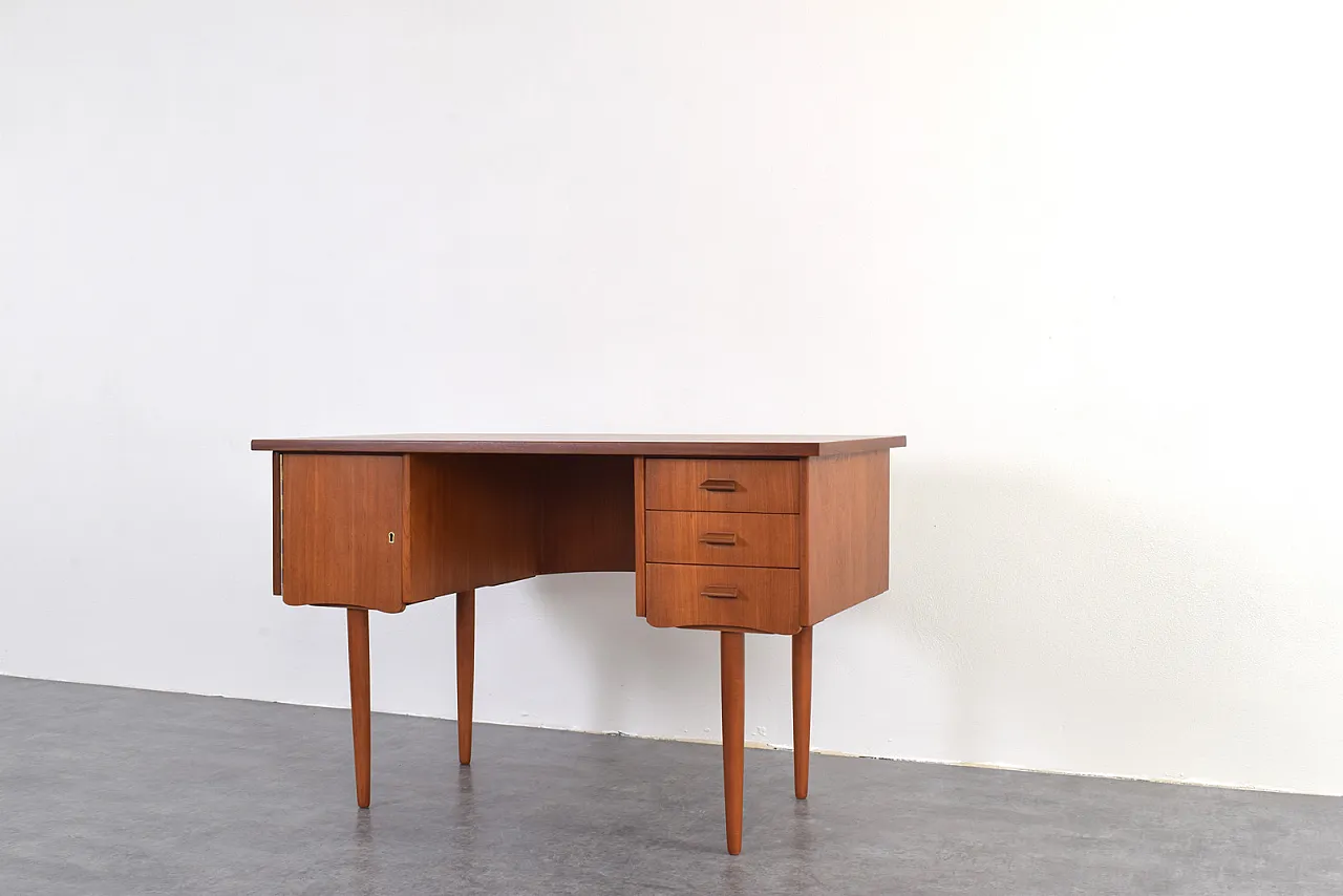 Scrivania Mid-Century in teak, Danimarca, anni '60 12