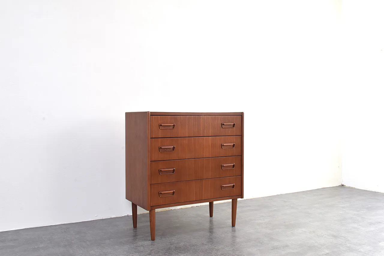 Cassettiera Mid-Century in teak, Danimarca, anni '60 8