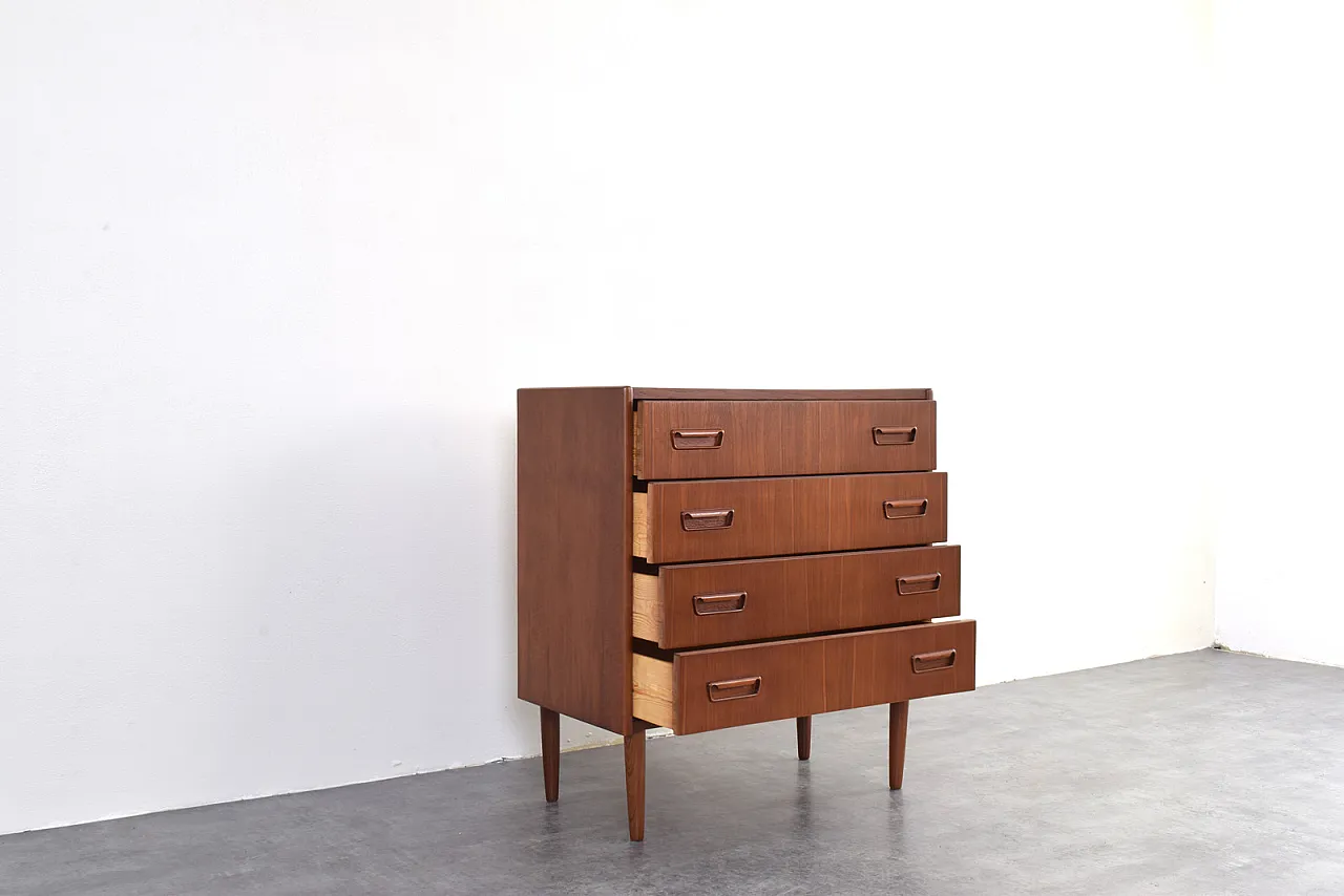 Cassettiera Mid-Century in teak, Danimarca, anni '60 10