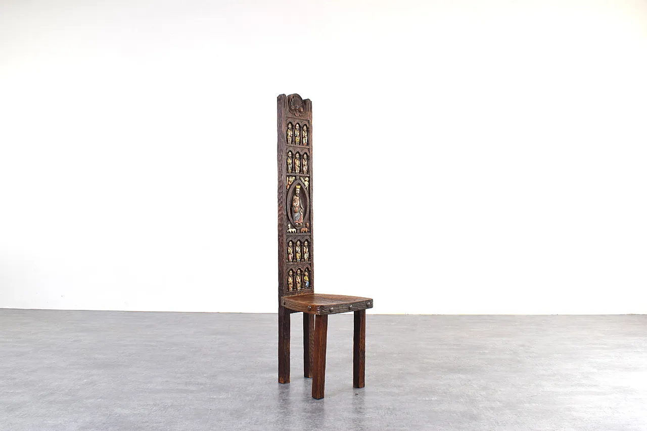 Sedia con schienale alto di Ormecasa con Gesù e apostoli, anni '70 2