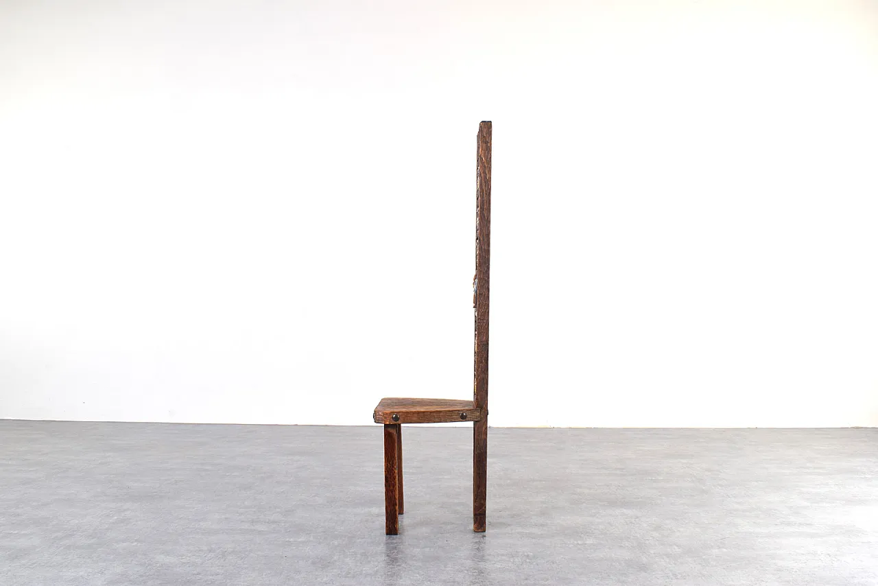 Sedia con schienale alto di Ormecasa con Gesù e apostoli, anni '70 5