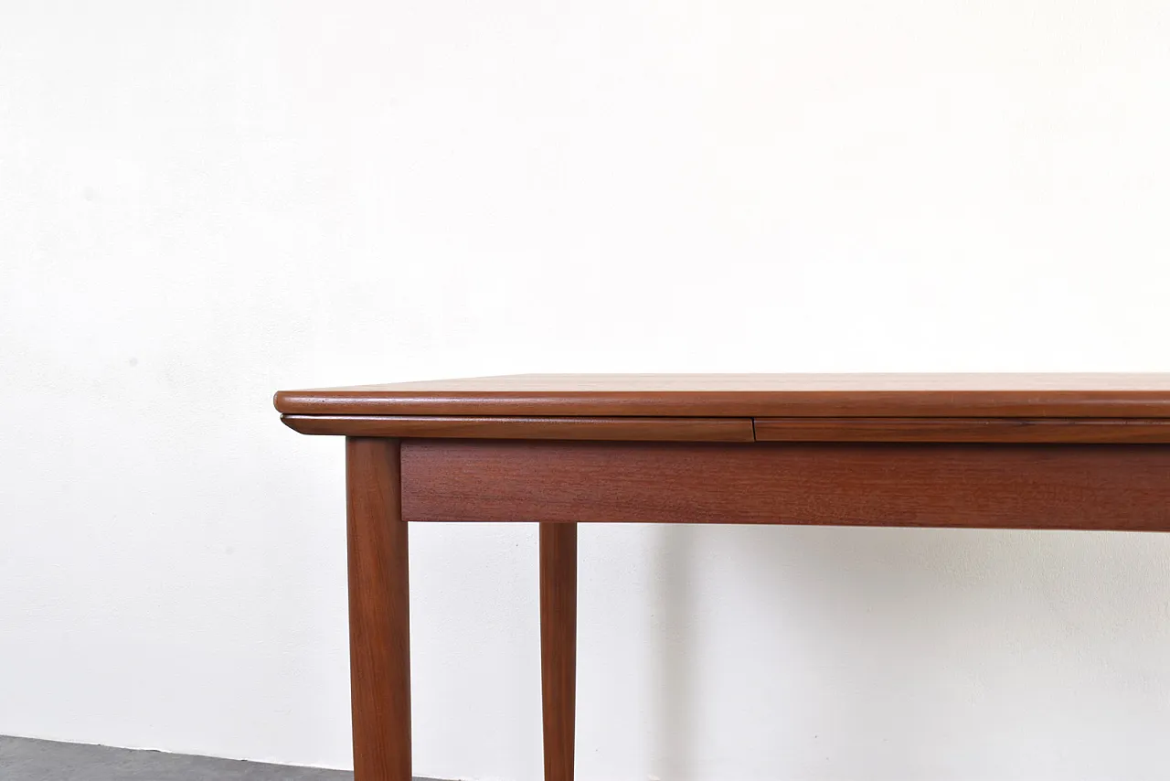 Tavolo da pranzo allungabile Mid-Century in teak, Danimarca, anni '60 11