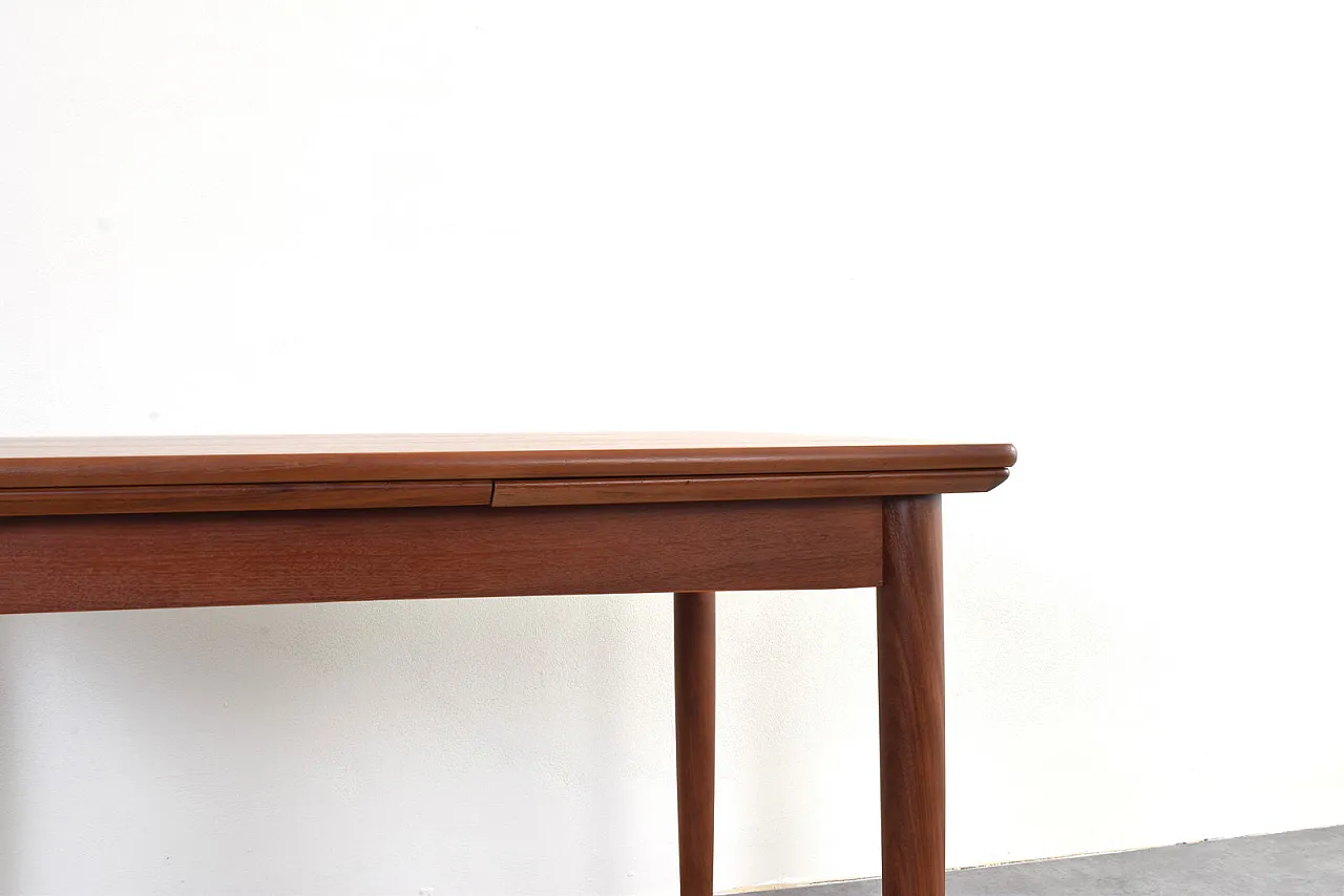 Tavolo da pranzo allungabile Mid-Century in teak, Danimarca, anni '60 12