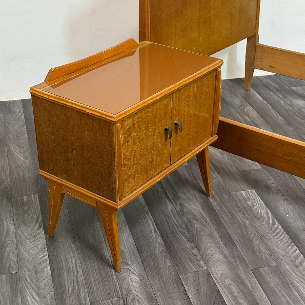 Letto singolo con comodino Mid-Century di Gio Ponti, anni '40 4
