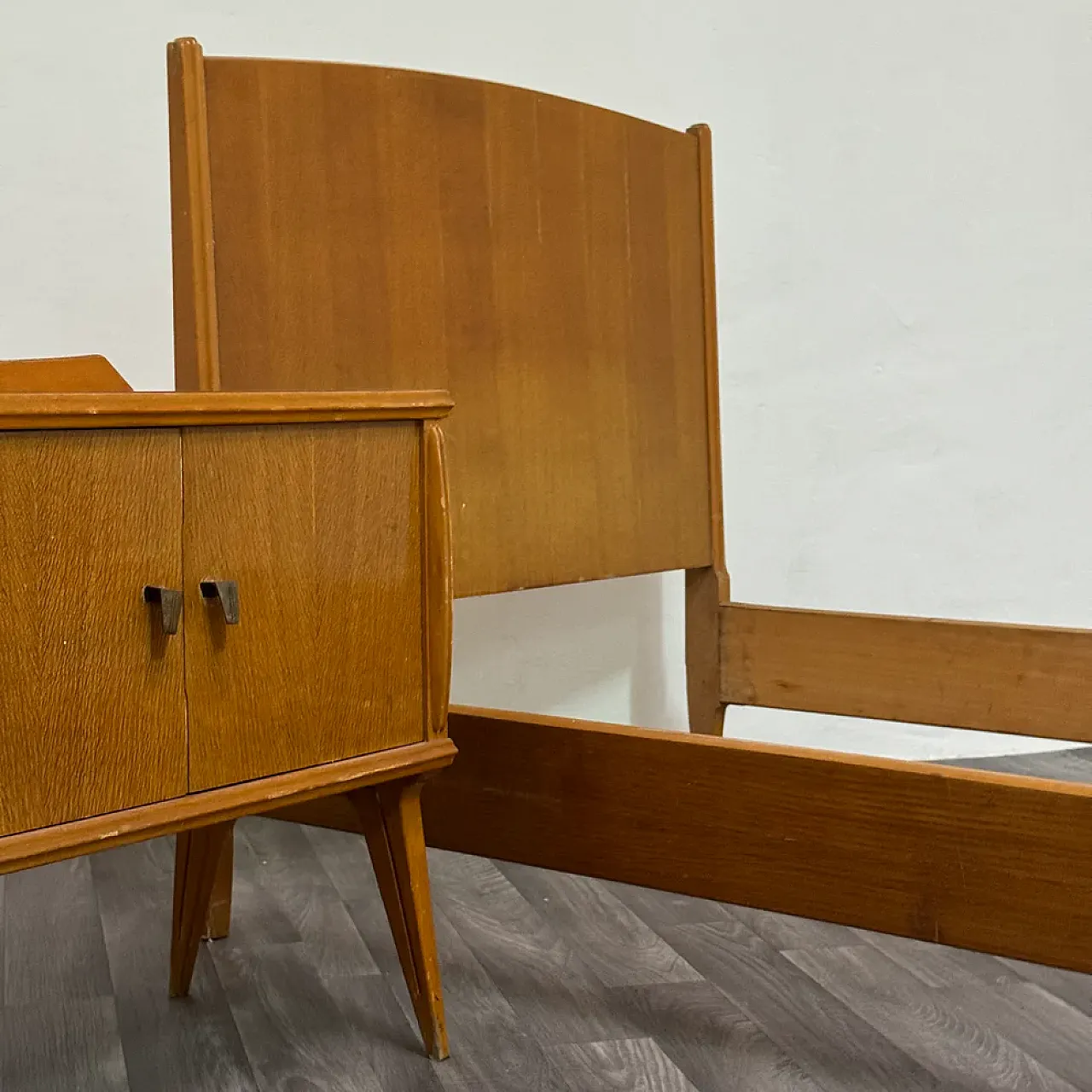 Letto singolo con comodino Mid-Century di Gio Ponti, anni '40 5