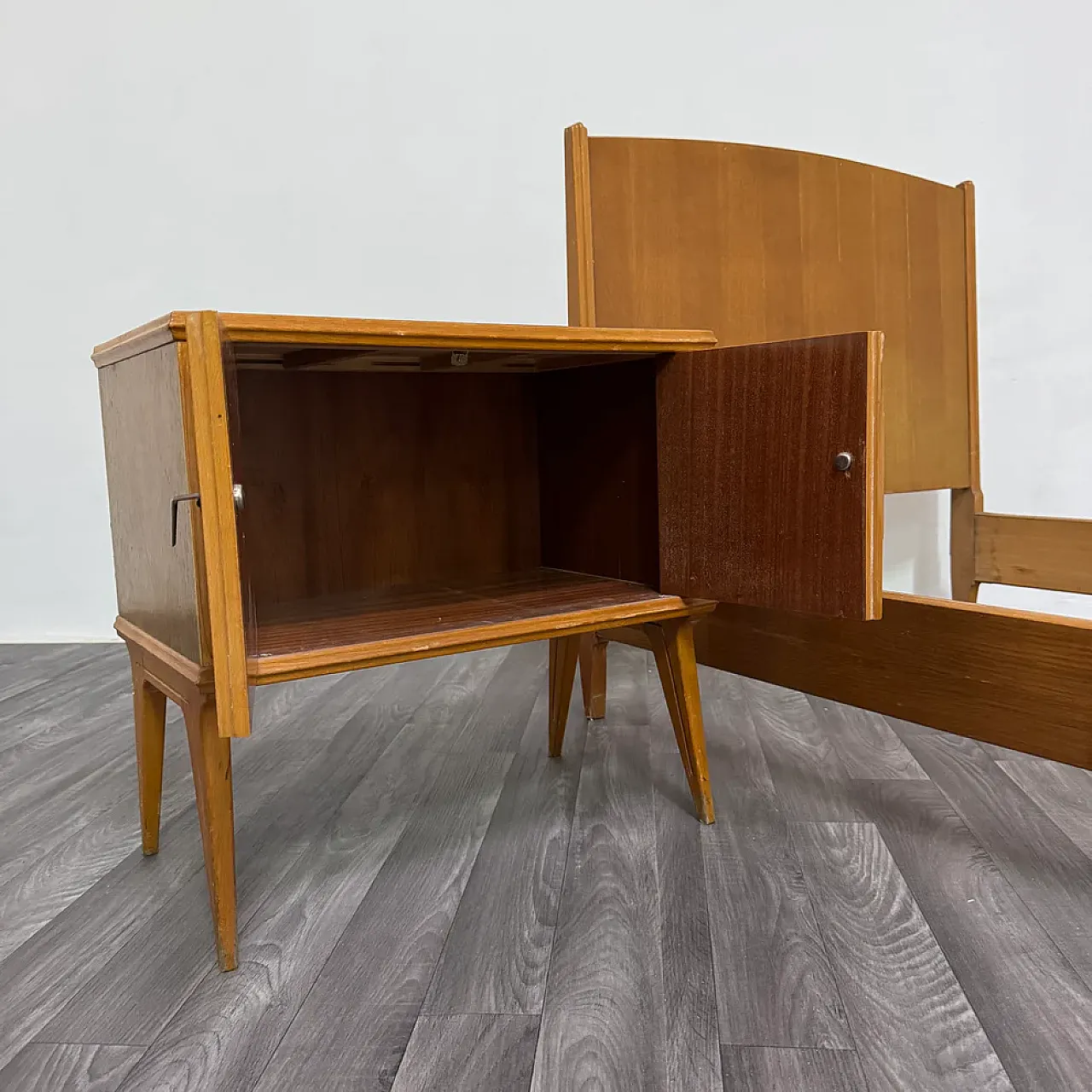 Letto singolo con comodino Mid-Century di Gio Ponti, anni '40 7