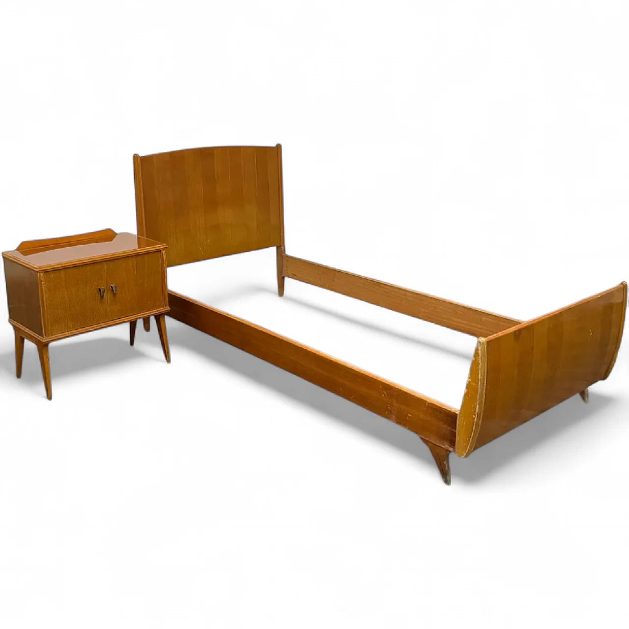 Letto singolo con comodino Mid-Century di Gio Ponti, anni '40 19